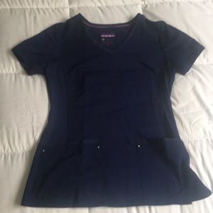 Healing Hands Purple Label XS Blue Scrub Top